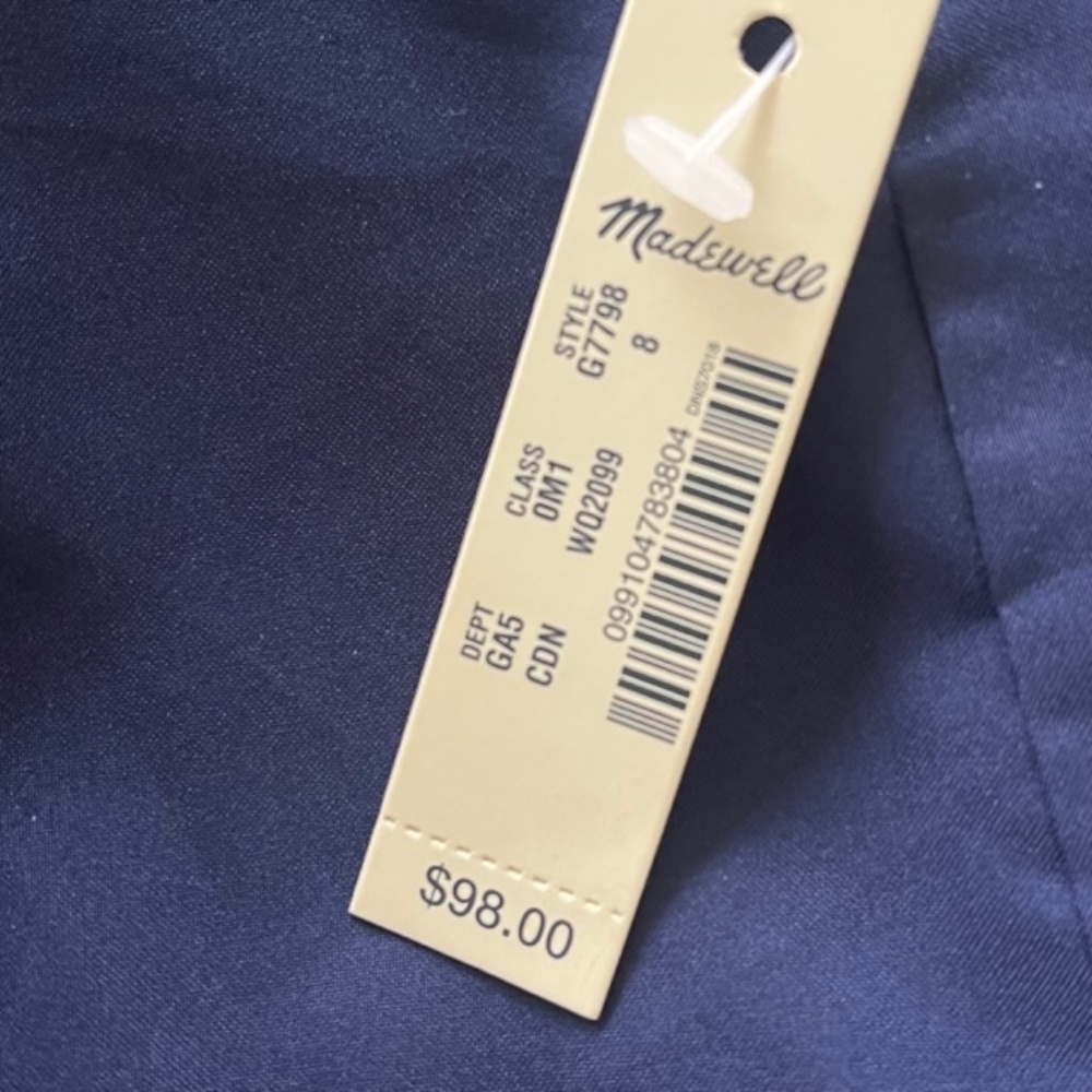 Madewell Navy Silk Cactus Flower Coastal Cowgirl Preppy Midi Skirt NWT - Picture 5 of 10